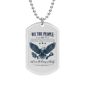 Patriotic 'We The People' Eagle Dog Tag Necklace